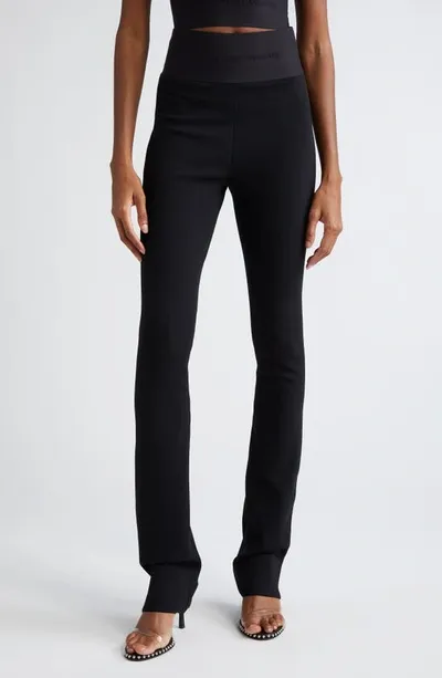 Alexander Wang Bootcut Pants W Logo Elastic Waistband In Black