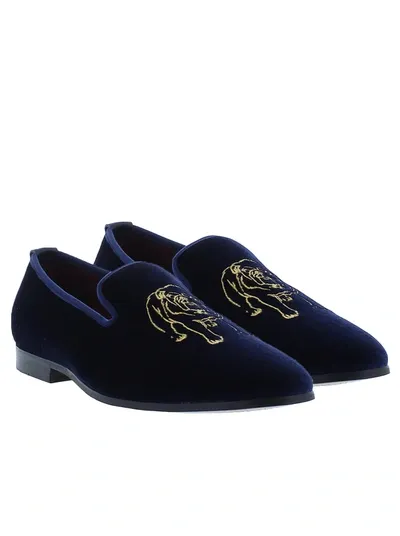 Robert Graham Reisman Smoking Slipper In Navy