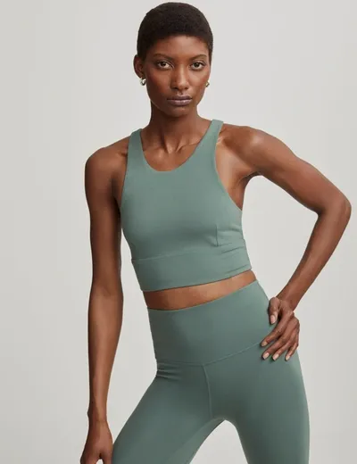 Varley Bea Freesoft™️ Jersey Sports Bra In Green