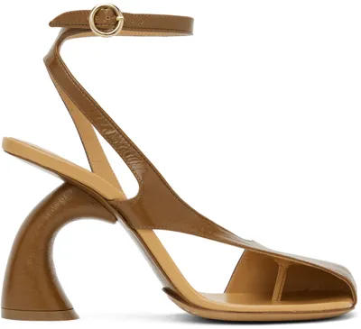 Dries Van Noten Brown Cutout Heeled Sandals In 712 Tan