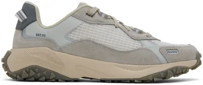 Hugo Gray Mixed-material Ripstop Mesh Sneakers In Open Grey 062