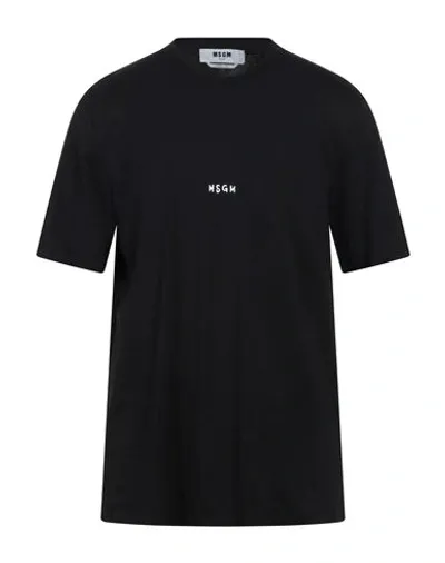 Msgm Man T-shirt Black Size Xl Cotton