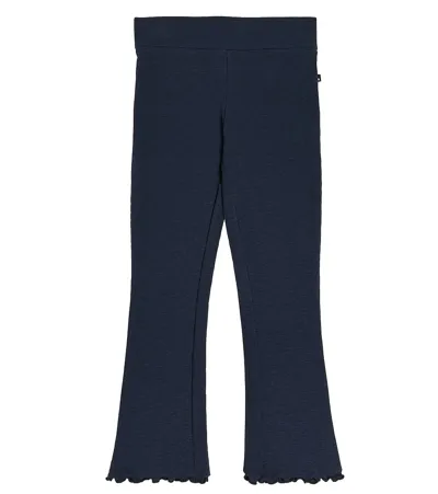 Scotch & Soda Kids' Ribbed-knit Cotton-blend Leggings In Blue