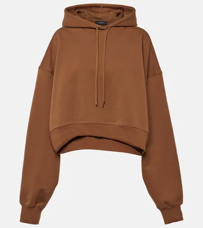 Wardrobe.nyc Oversized Cotton Jersey Hoodie In Brown