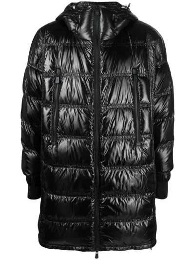 Moncler Rochelair Hooded Parka Puffer Coat In Black