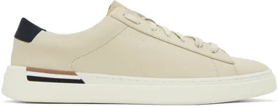 Hugo Boss Off-white Leather Sneakers In 中性色