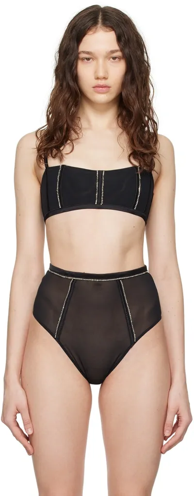 Fleur Du Mal Brilliant Boned Bralette In Black