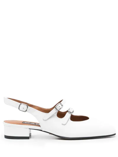 Carel Paris Peche 35mm Slingback Leather Pumps In White