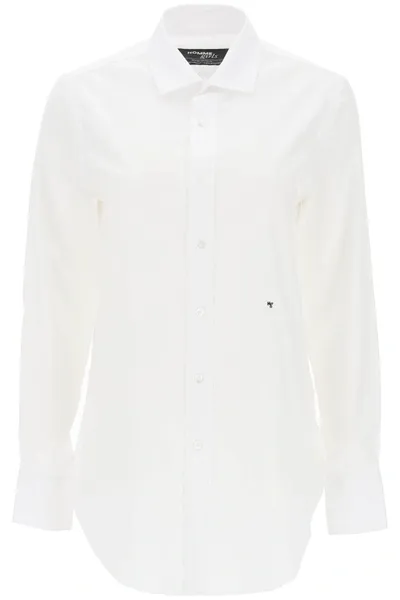 Homme Girls Cotton Twill Shirt In White