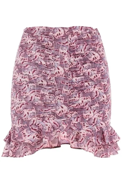 Isabel Marant Milendi Printed Stretch Mini Skirt In Purple