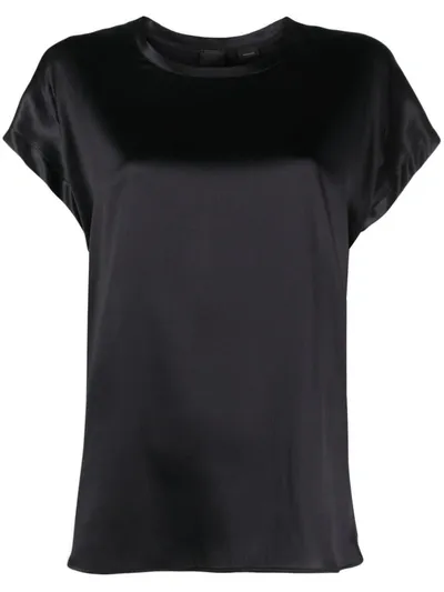 Pinko Black Silk Top In Nero