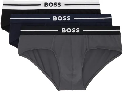 Hugo Boss Three-pack Multicolor Briefs In Open Misc. 967