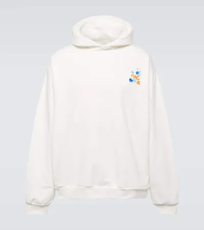 Marni Logo-print Cotton Hoodie In White