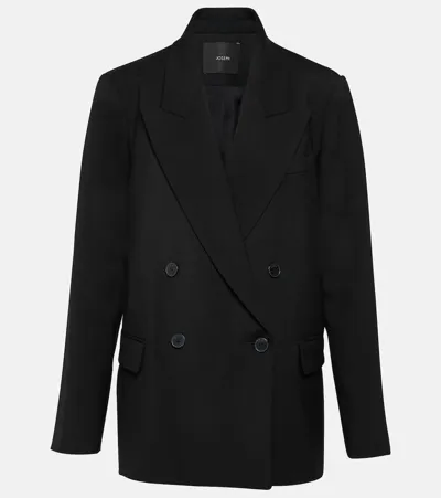 Joseph Jaden Double-breasted Wool Blazer In Black