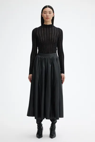 House Of Dagmar Lace Knit Top In Black