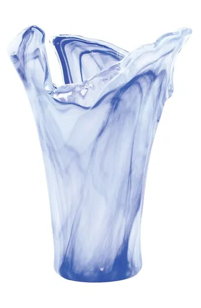 Vietri Onda Glass Large Ceramic Vase In Blue