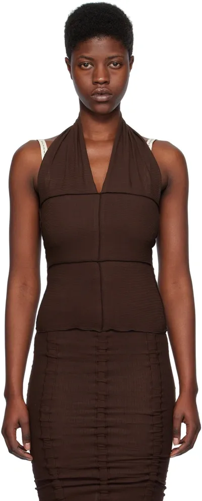 Baserange Brown Cinder Tank Top In Tactile