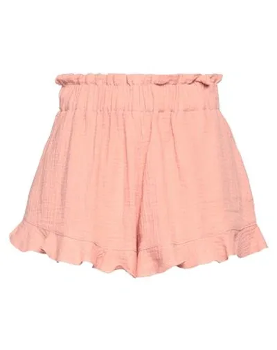 Pnk Ruffled Cotton Shorts In Pink