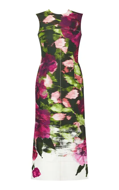 Erdem Cotton Floral-printed Midi Dress In Multi