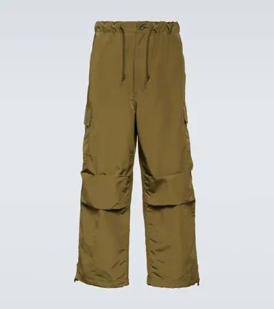 Comme Des Garçons Homme Deux Khaki Drawstring Cargo Pants In Green