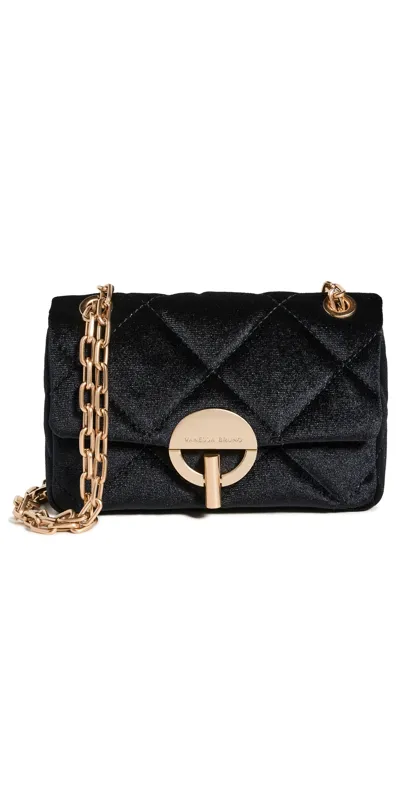 Vanessa Bruno Linen Nano Moon Bag In Black