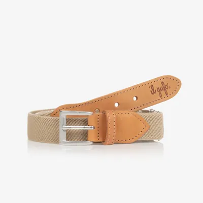 Il Gufo Kids' Boys Beige Elasticated Belt