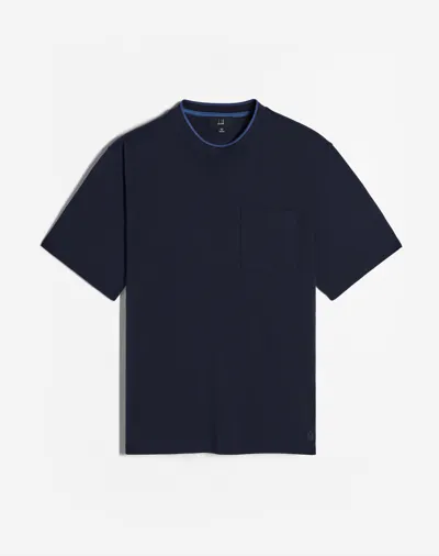 Dunhill Micro Pique Cotton Silk T-shirt In Black