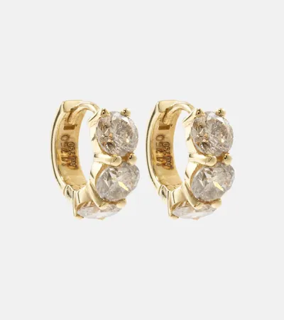 Ileana Makri Huggie 18kt Gold Hoop Earrings With Diamonds