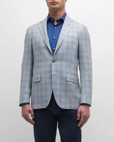 Canali Men's Super 130s Plaid Sport Coat In Light Grey