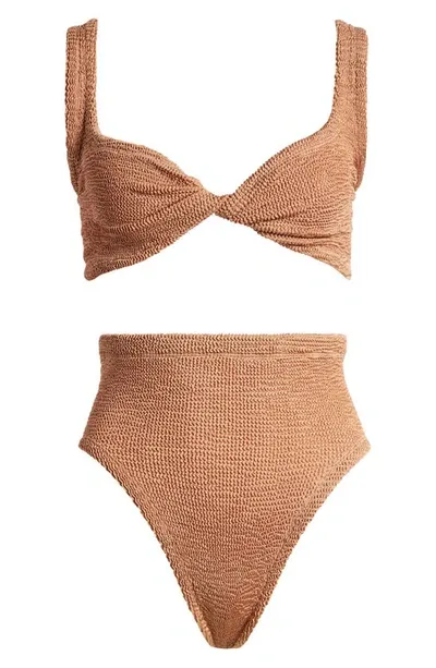 Hunza G Jamie Bikini In Metallic Cocoa