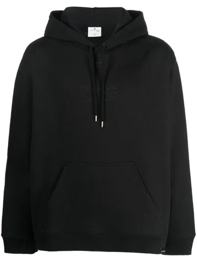 Courrèges Hooded Cotton Sweatshirt In Black