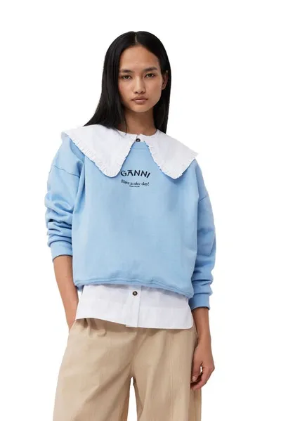 Ganni Isoli Oversized Sweatshirt Placid Blue