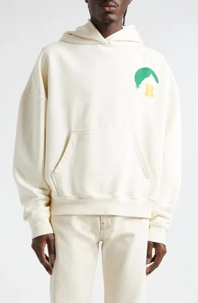 Rhude Moonlight Logo Graphic Hoodie In White