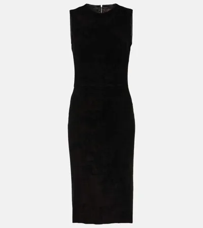 Stouls Eva Leather Midi Dress In Black