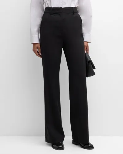 Co Mid-rise Straight-leg Tuxedo Pants In Black