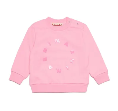 Marni Kids' Sweatshirt Mit Logo-print In Pink