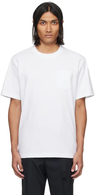 Sacai Side Zip T-shirt In White