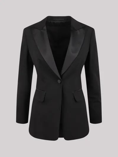 Max Mara Blazer In Wool Blend In Black