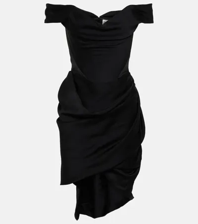 Vivienne Westwood Off-shoulder Bustier Crêpe Minidress In Black