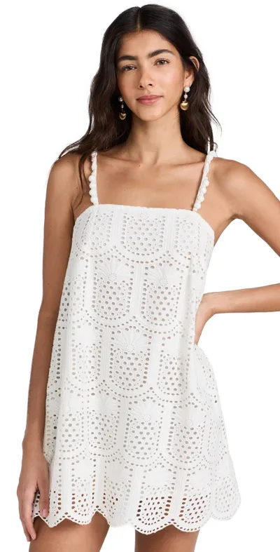 Sundress Pineapple White Eyelet Dress White L