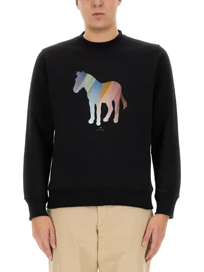 Ps By Paul Smith Ps Paul Smith Zebra Print Sweatshirt In Black