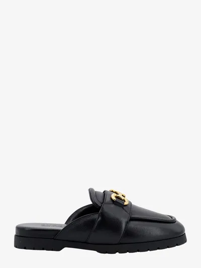 Gucci Airel Interlocking Leather Mule In Black