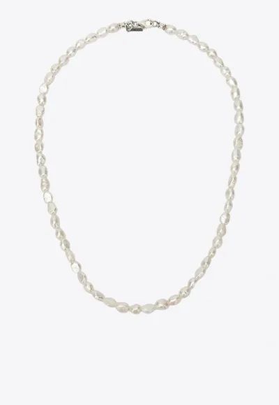 Emanuele Bicocchi Baroque Pearl Necklace In White