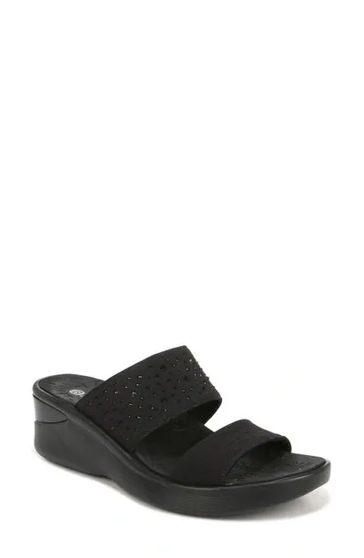 Bzees Sienna Crystal Embellished Slide Sandal In Black