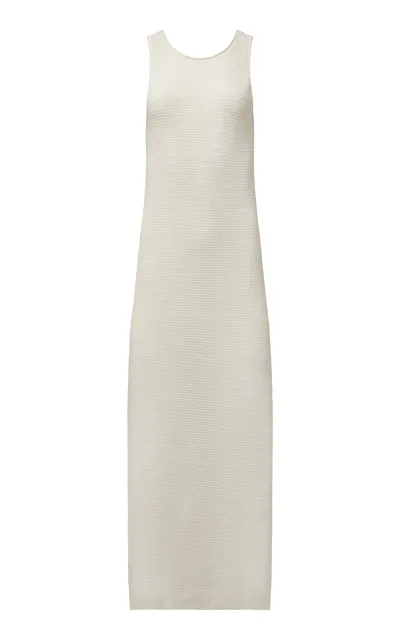 Onia Knit Linen Cover-up Maxi Dress In White