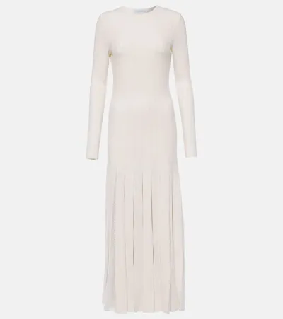 Gabriela Hearst Walsh Pleated Wool Maxi Dress In Ivory