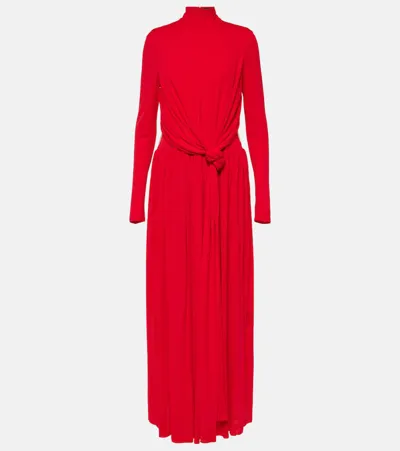 Proenza Schouler Gathered Crepe Jersey Maxi Dress In Red