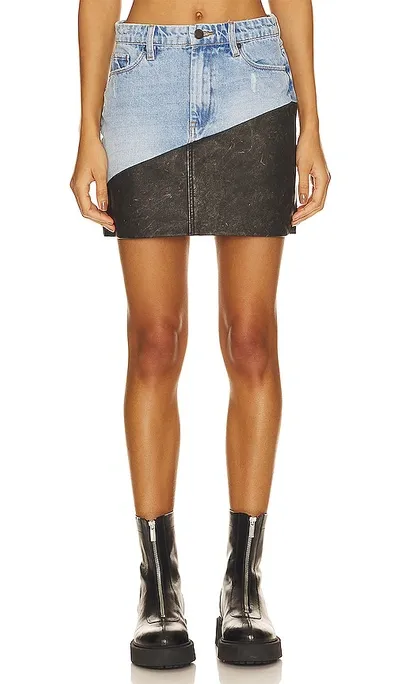 Blanknyc Denim Mini Skirt In Born To Ride In Black