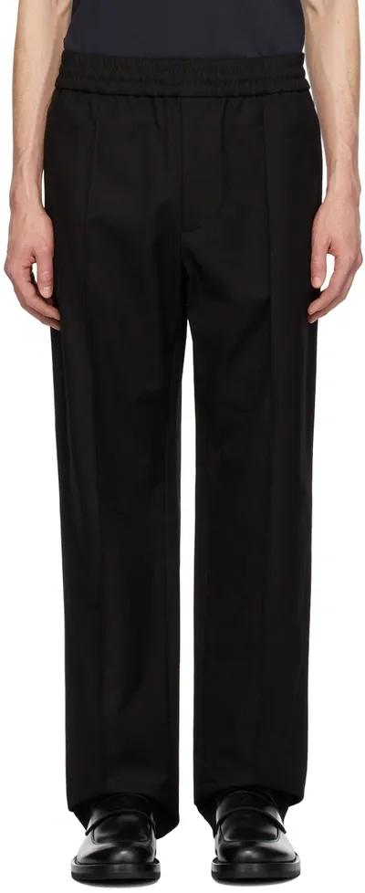 Valentino Black Pinched Seam Trousers In Nero