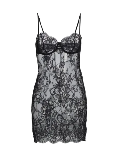 Kiki De Montparnasse Coquette Cotton-blend Lace Dress In Black